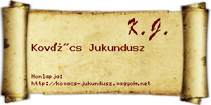 Kovács Jukundusz névjegykártya